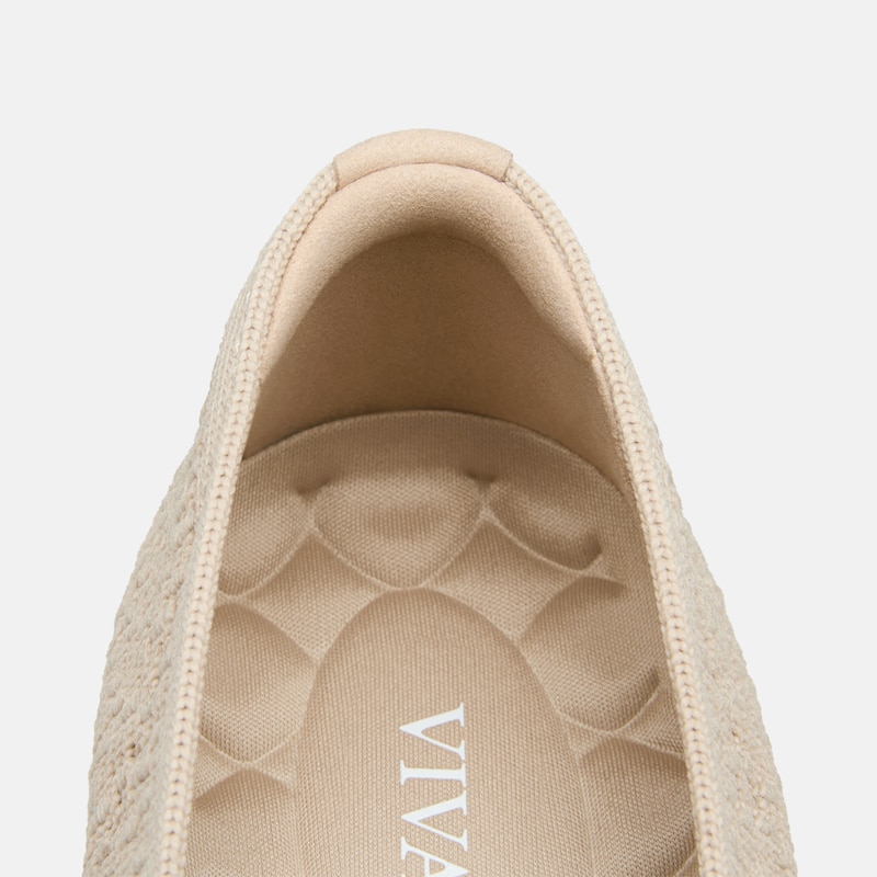 Wide Toe Knit Box Flats (Tia), Almond, EU39 | VIVAIA