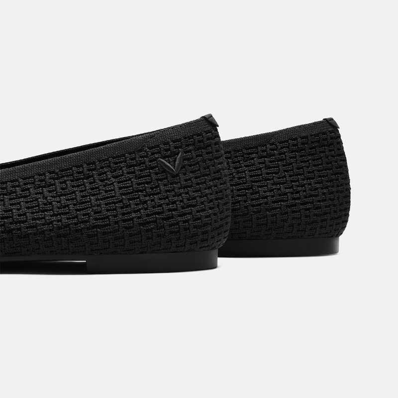 Wide Toe Knit Box Flats (Tia), Black, EU36 | VIVAIA