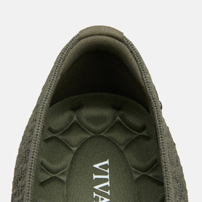 Wide Toe Knit Box Flats (Tia), Burnt Olive, EU37.5 | VIVAIA