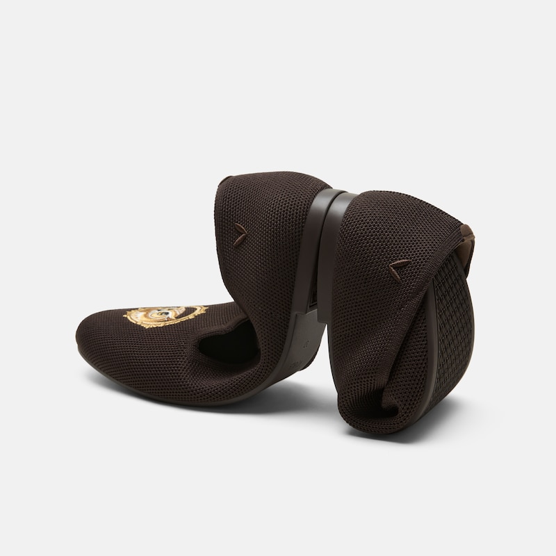 Round-Toe Embroidered Loafers (Audrey), Dark Chocolate - Owl, EU39 | VIVAIA