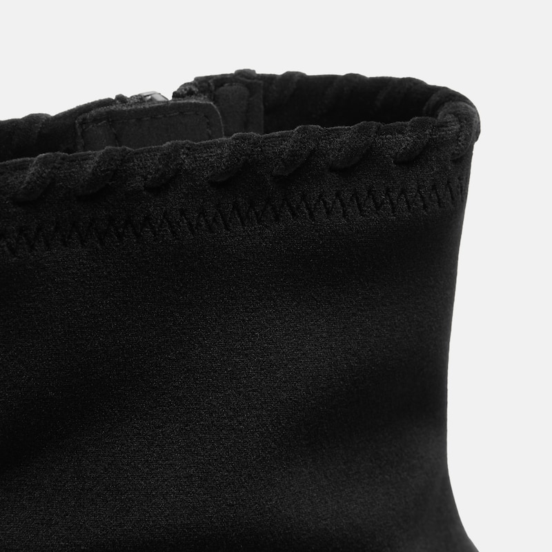 Round-Toe Velvet Whipstitched Ankle Boots (Rhoda), Black, EU36.5 | VIVAIA
