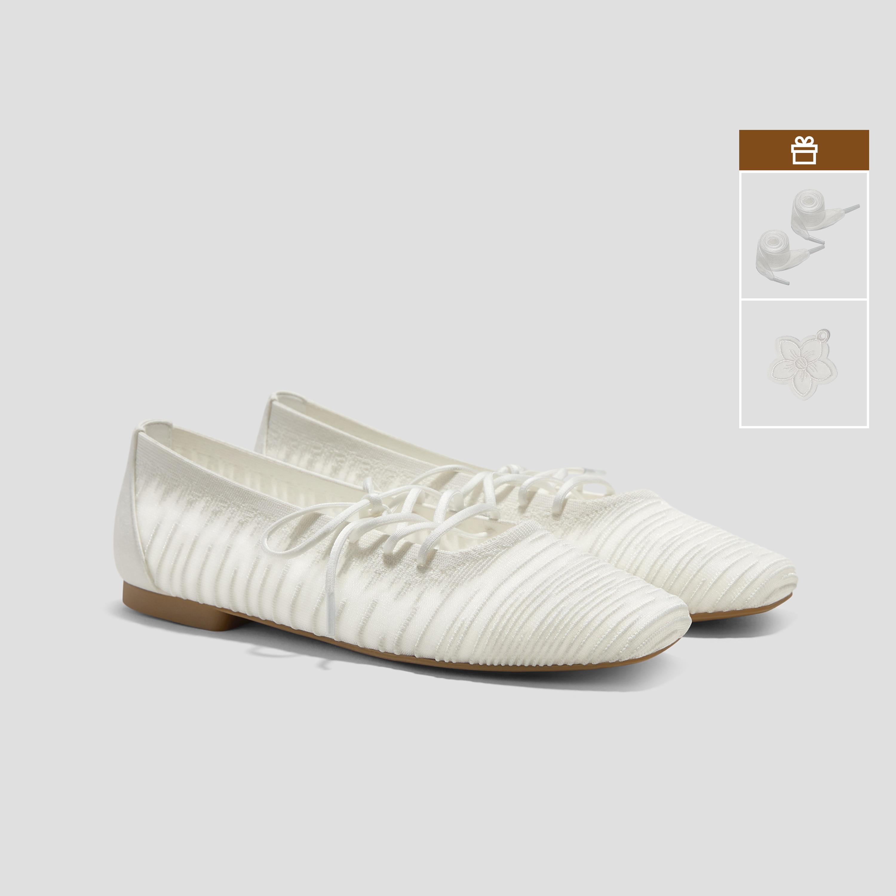Square-Toe Lace-Up Mary Janes (Miley) - White