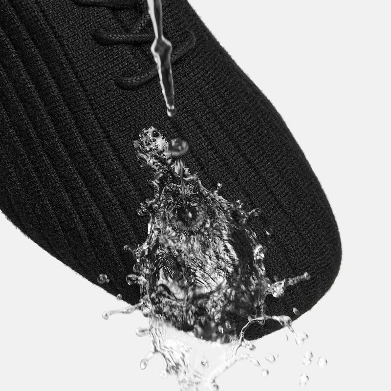 Square-Toe Derby Flats (Cheslea), Black Wool, EU35 | VIVAIA