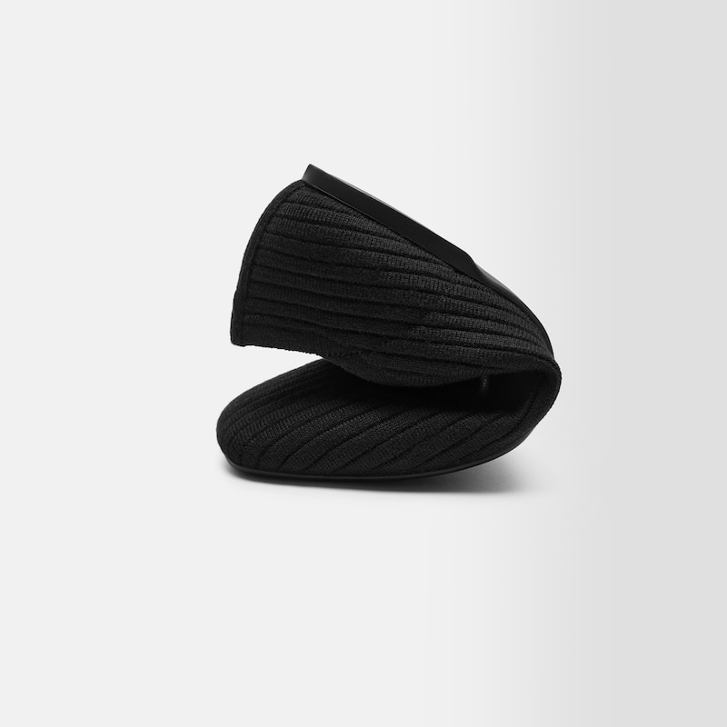 Square-Toe Derby Flats (Cheslea), Black Wool, EU35 | VIVAIA