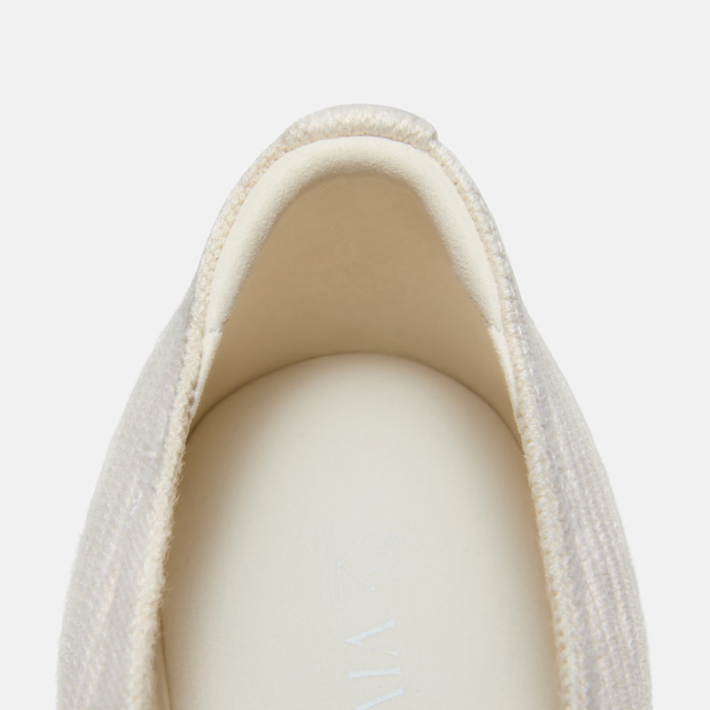 Square-Toe Derby Flats (Cheslea), Pale Apricot Wool, EU35.5 | VIVAIA