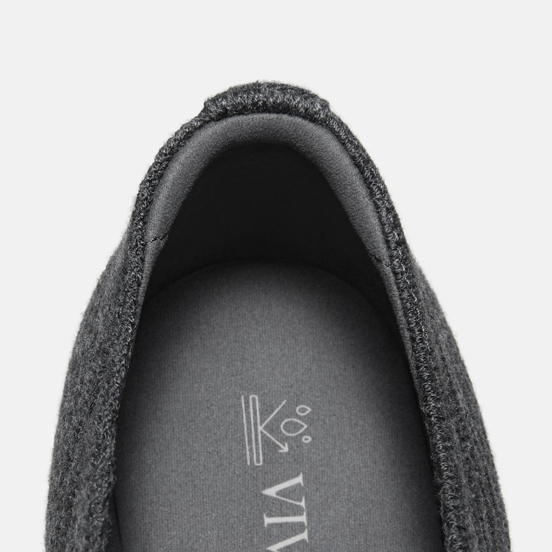 Square-Toe Derby Flats (Cheslea), Rich Grey Wool, EU38.5 | VIVAIA