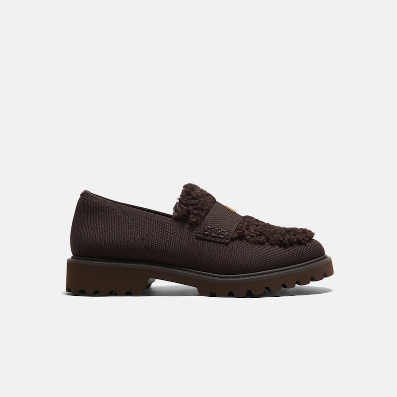 Round-Toe Chunky Heel Loafers (Franata), Dark Chocolate, EU39 | VIVAIA