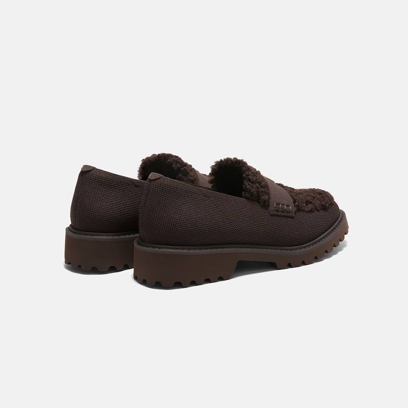 Round-Toe Chunky Heel Loafers (Franata), Dark Chocolate, EU39 | VIVAIA