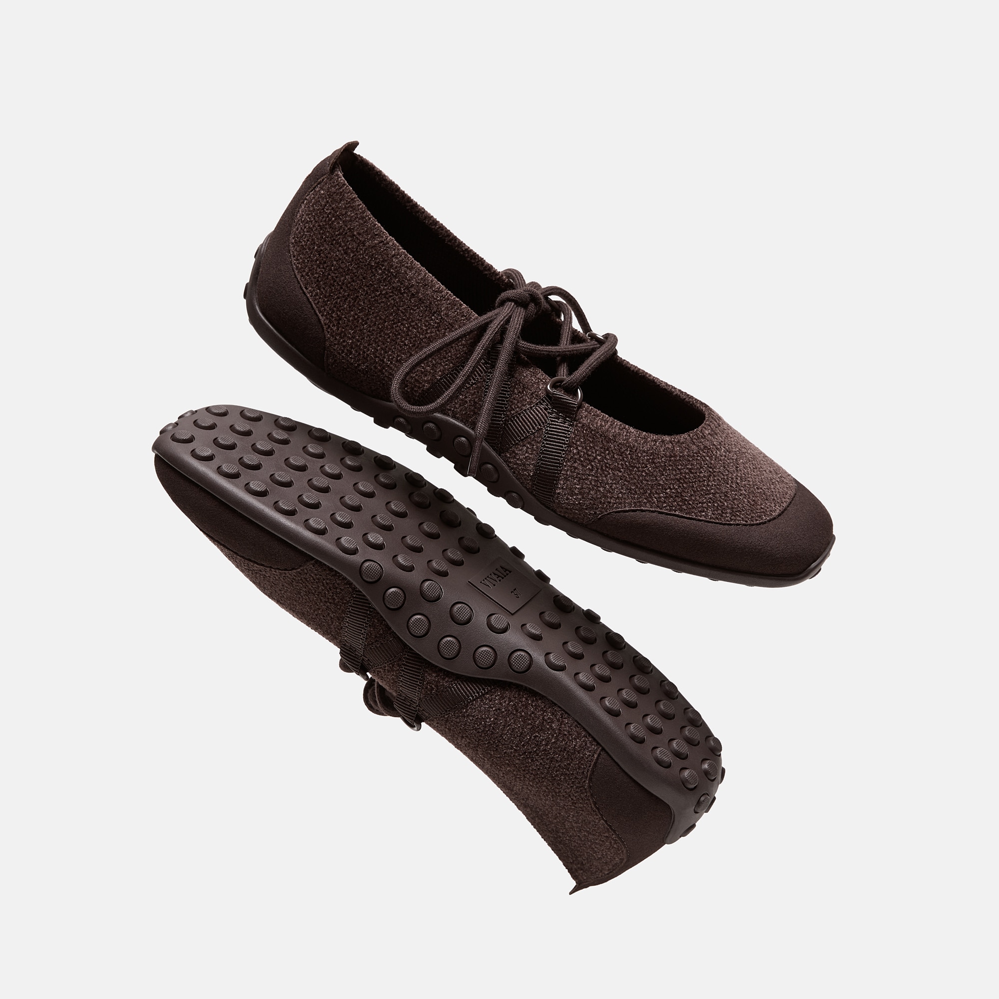 Square-Toe Hybrid Mary Janes (Cecily), Dark Chocolate, EU35 | VIVAIA