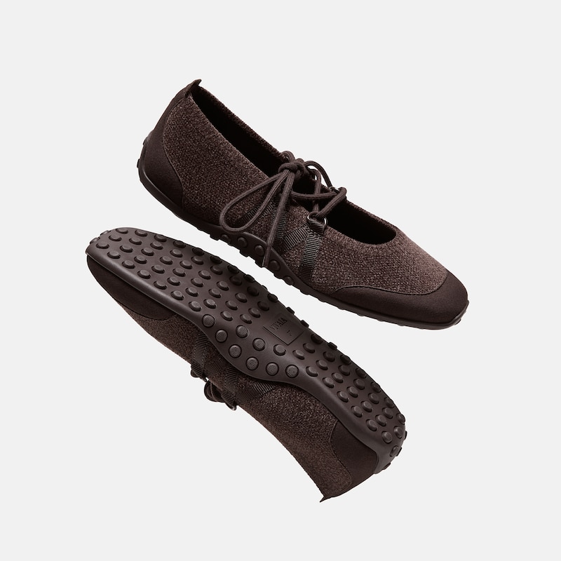 Square-Toe Hybrid Mary Janes (Cecily), Dark Chocolate, EU38 | VIVAIA
