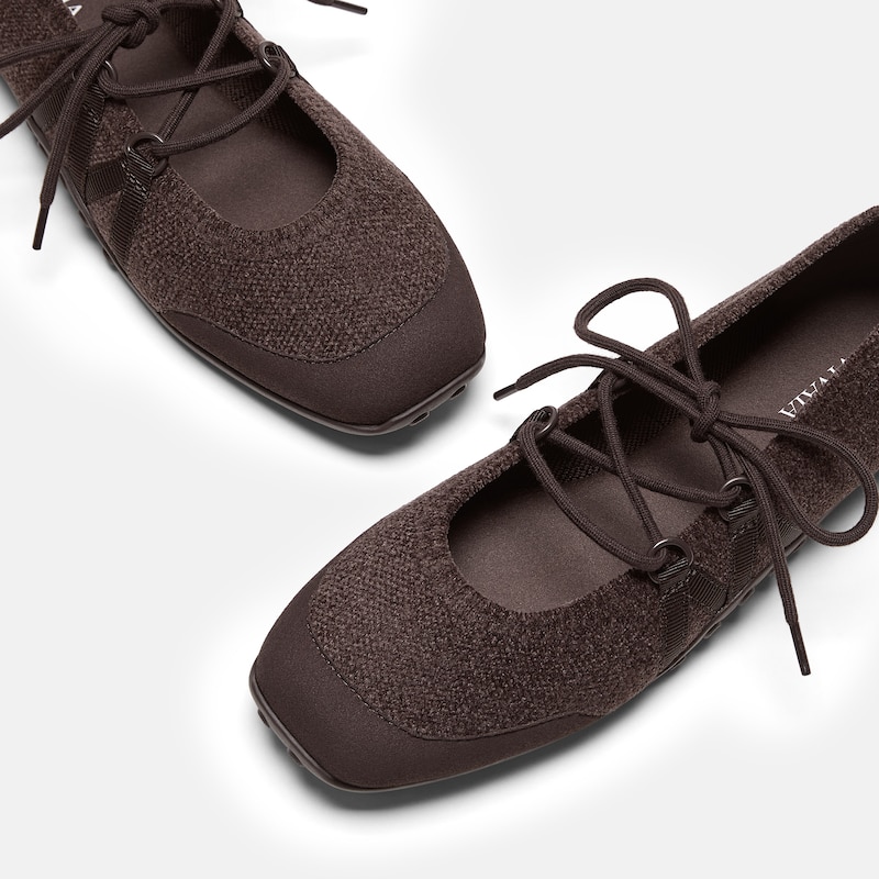 Square-Toe Hybrid Mary Janes (Cecily), Dark Chocolate, EU38 | VIVAIA