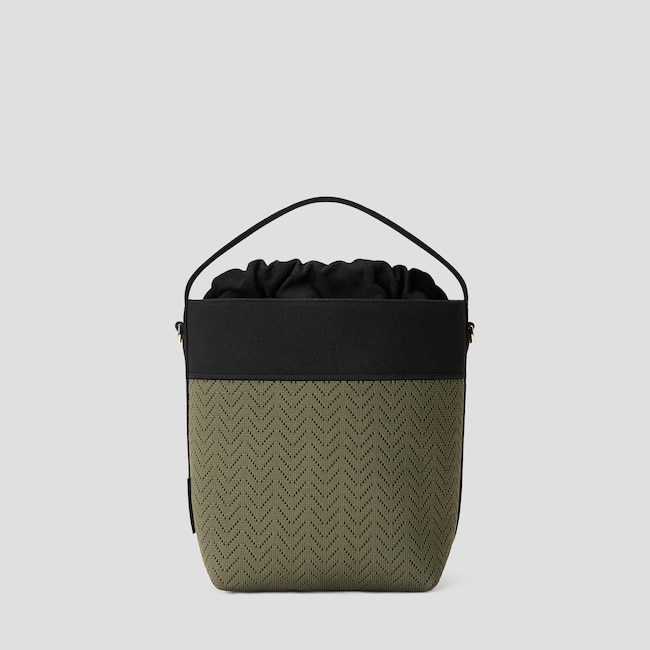 The Bucket Tote (Farreh) - Army Green & Black Harvest Grain