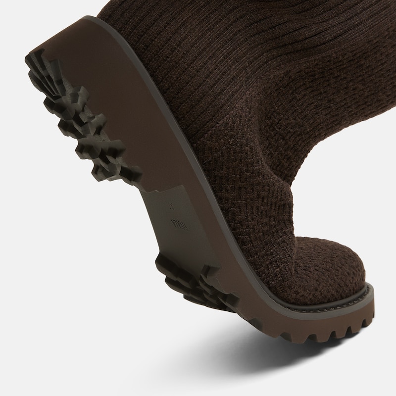 Round-Toe Wool Ankle Boots (Freja), Cocoa Brown, EU38.5 | VIVAIA