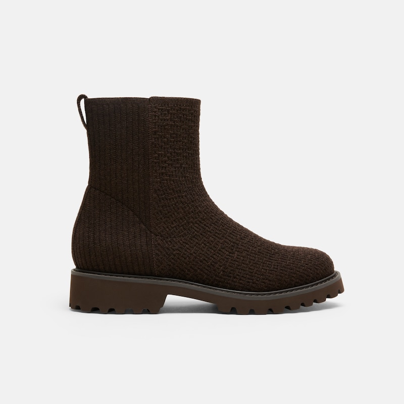 Round-Toe Wool Ankle Boots (Freja), Cocoa Brown, EU38.5 | VIVAIA