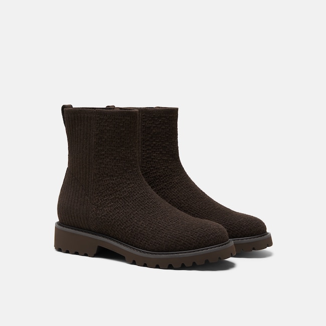 Round-Toe Wool Ankle Boots (Freja) - Cocoa Brown