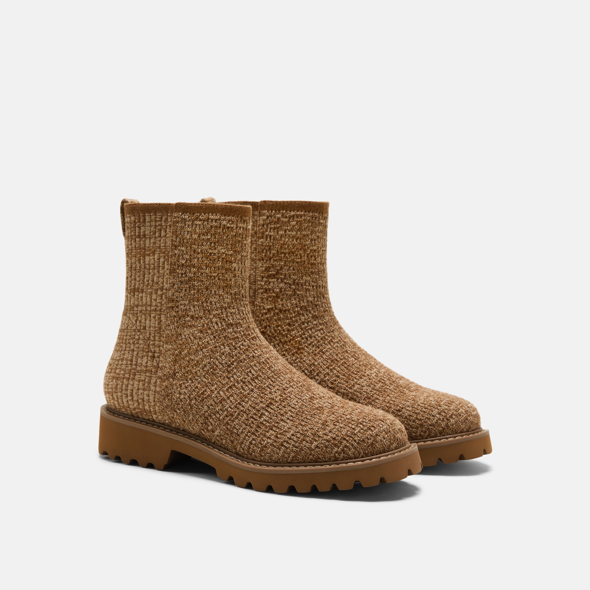 Round-Toe Wool Ankle Boots (Freja) - Multi Tan