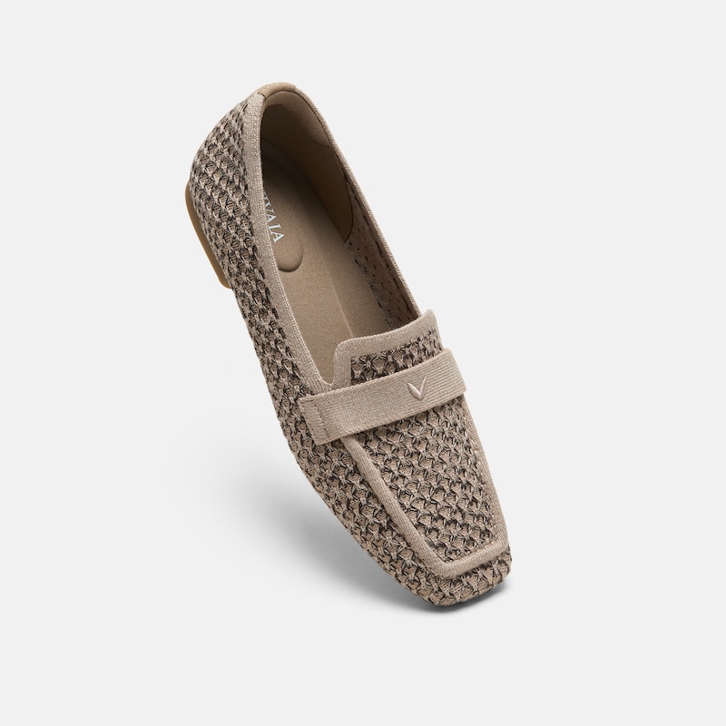 Square-Toe Icon Loafers (Silvie), Apricot Camel & Dark Taupe, EU40 | VIVAIA