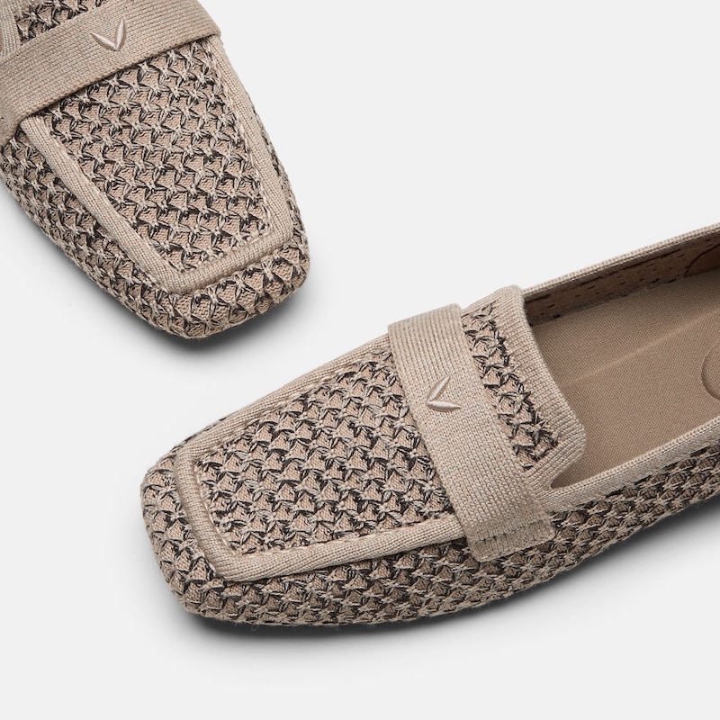 Square-Toe Icon Loafers (Silvie), Apricot Camel & Dark Taupe, EU40 | VIVAIA