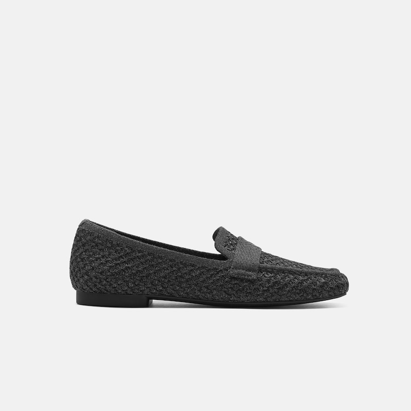 Square-Toe Icon Loafers (Silvie), Black & Grey, EU35 | VIVAIA