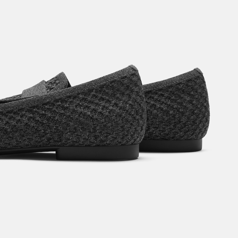 Square-Toe Icon Loafers (Silvie), Black & Grey, EU35 | VIVAIA