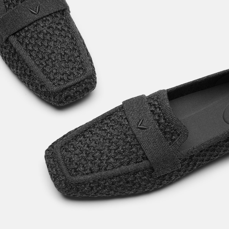 Square-Toe Icon Loafers (Silvie), Black & Grey, EU35 | VIVAIA