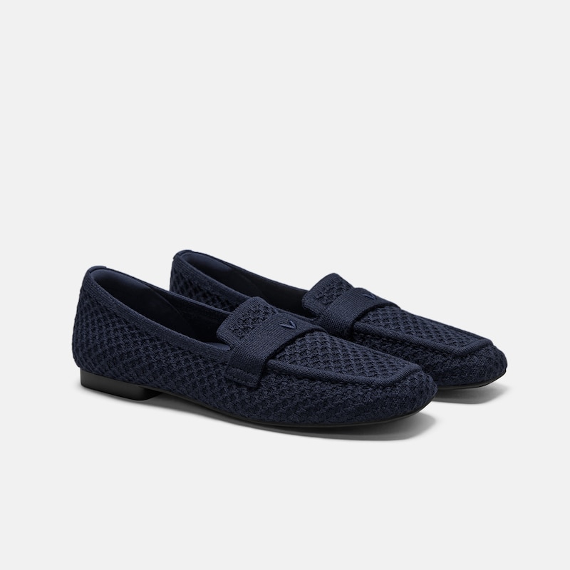 Square-Toe Icon Loafers (Silvie), Navy, EU35 | VIVAIA