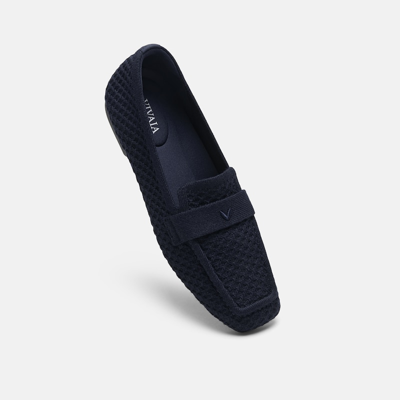 Square-Toe Icon Loafers (Silvie), Navy, EU35 | VIVAIA