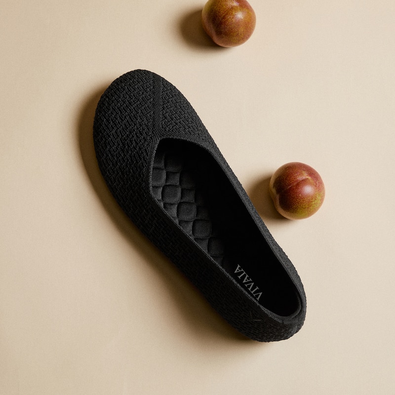 Wide Toe Knit Box Flats (Tia), Black, EU39 | VIVAIA