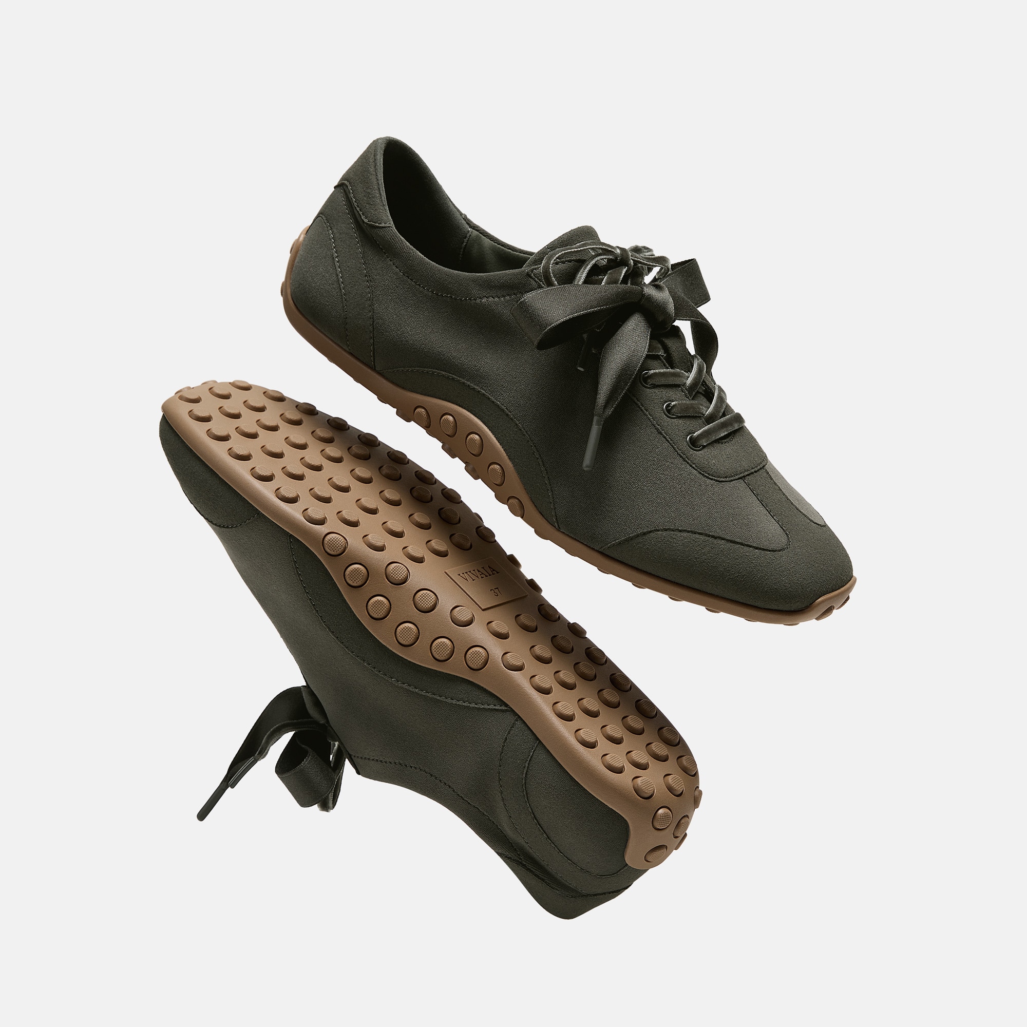 Square-Toe Jogger Sneakerina (Carol), Seaweed, EU35 | VIVAIA