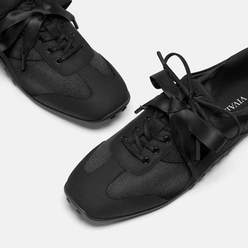Square-Toe Jogger Sneakerina (Carol), Black, EU39.5 | VIVAIA
