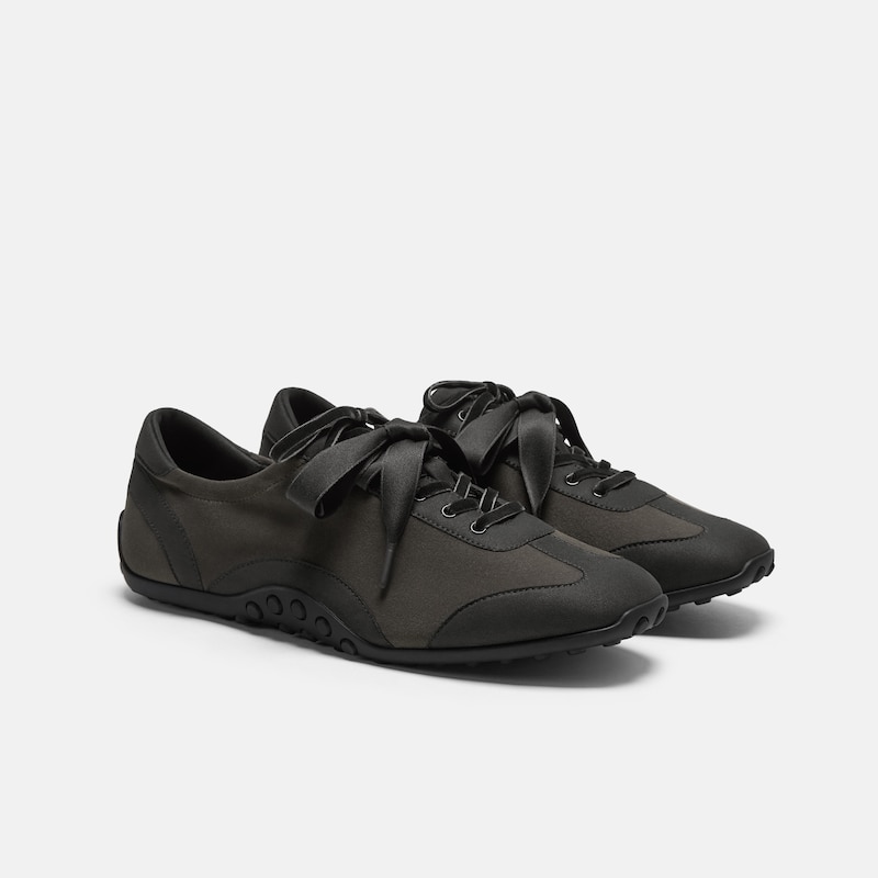 Square-Toe Jogger Sneakerina (Carol), Amber Brown & Black, EU39 | VIVAIA