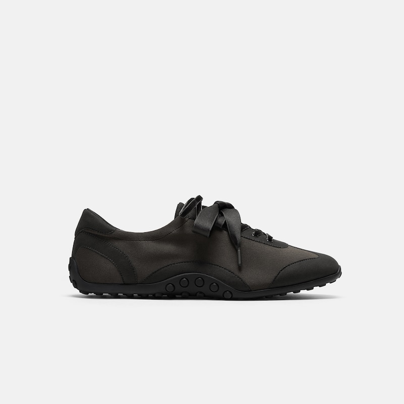 Square-Toe Jogger Sneakerina (Carol), Amber Brown & Black, EU39 | VIVAIA