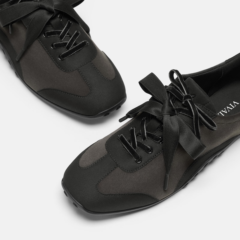 Square-Toe Jogger Sneakerina (Carol), Amber Brown & Black, EU39 | VIVAIA