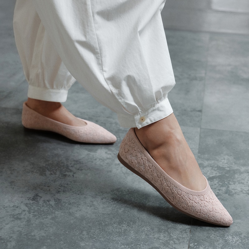 Pointed-Toe Ballet Flats (Aria 5°), BALLET BLUSH FLORAL, EU38 | VIVAIA