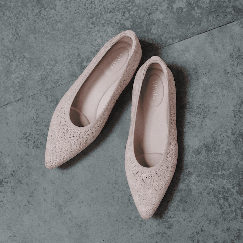Pointed-Toe Ballet Flats (Aria 5°), BALLET BLUSH FLORAL, EU38 | VIVAIA