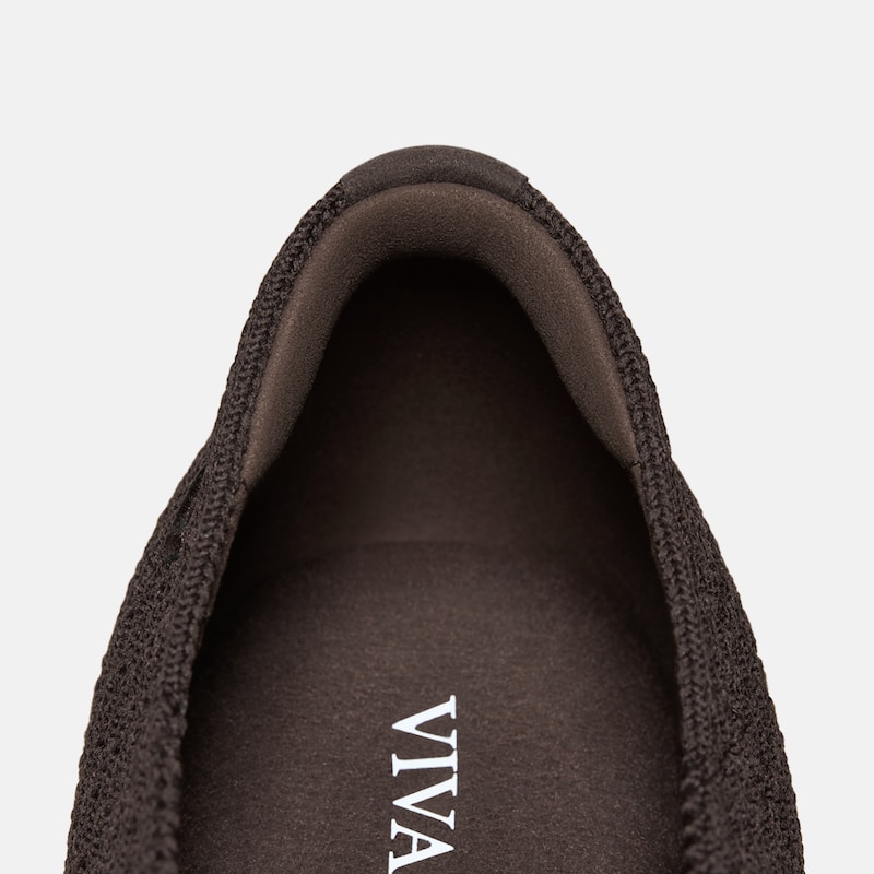 Mini Square-Toe Mary-Jane Flats (Jovin), Dark Chocolate, EU36.5 | VIVAIA