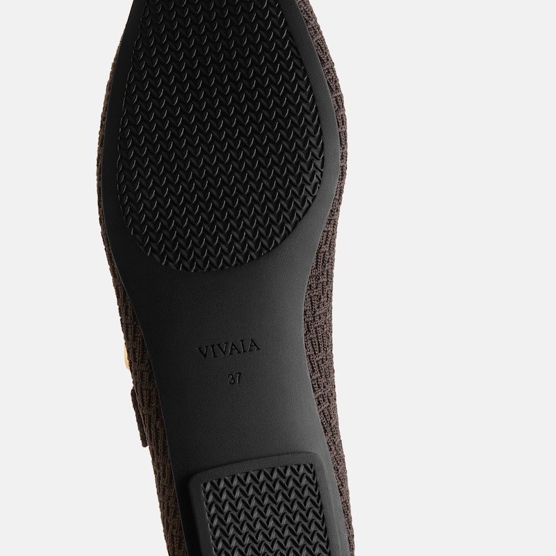 Mini Square-Toe Mary-Jane Flats (Jovin), Dark Chocolate, EU36.5 | VIVAIA