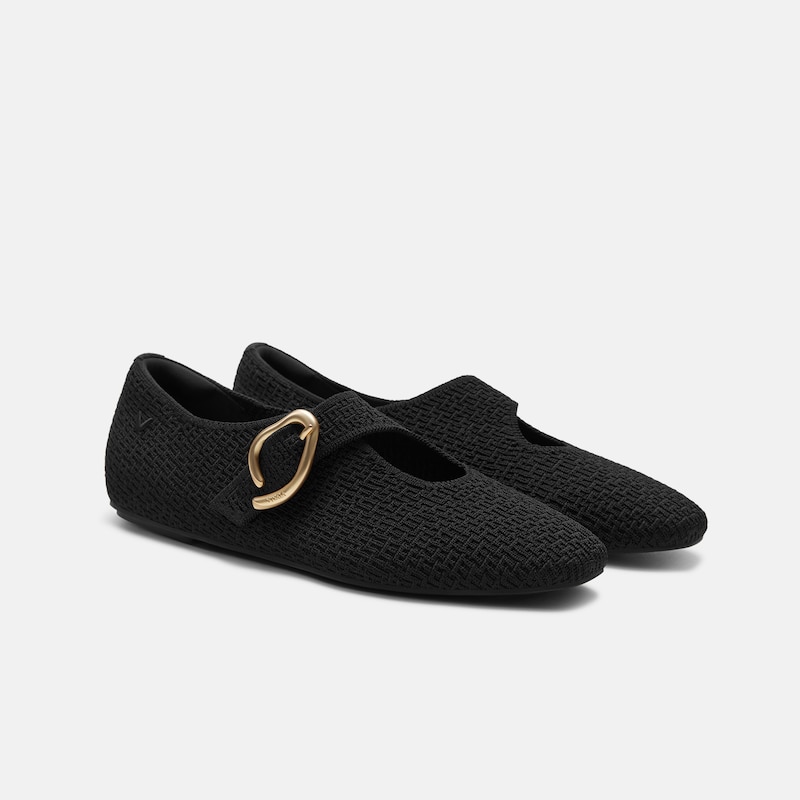 Mini Square-Toe Mary-Jane Flats (Jovin), Black, EU38.5 | VIVAIA