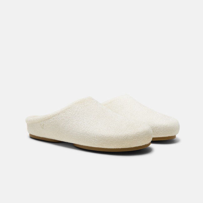 Round-Toe Clog Mules (Buna) - Cream Velvet