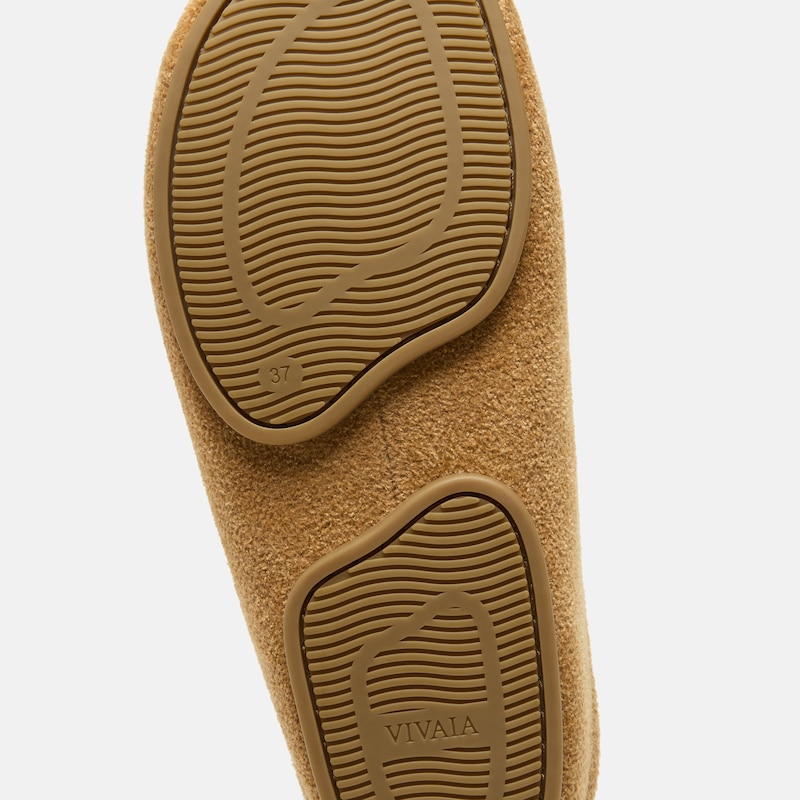 Round-Toe Clog Mules (Buna), Dark Ginger Yellow Velvet, EU38 | VIVAIA
