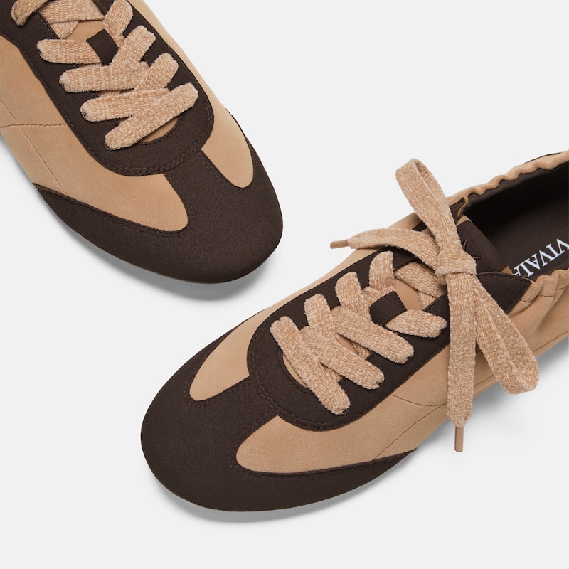 Round-Toe Jogger Sneakerina (Yancy), Nutmeg & Dark Chocolate, EU39 | VIVAIA