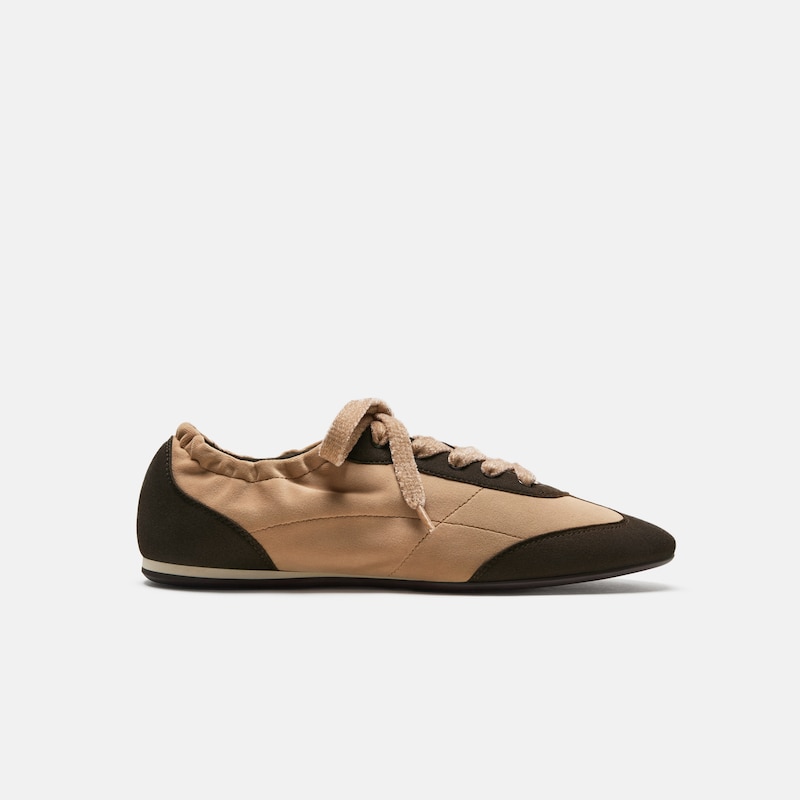 Round-Toe Jogger Sneakerina (Yancy), Nutmeg & Dark Chocolate, EU39 | VIVAIA