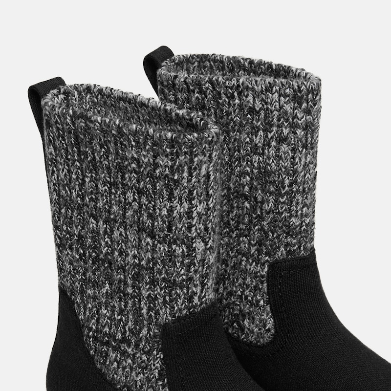 Round-Toe Wool Ankle Sock Boots(Fiona), Black, EU36.5 | VIVAIA