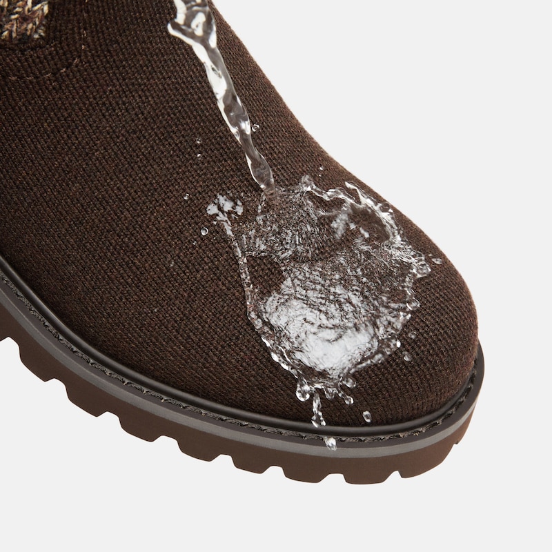 Round-Toe Wool Ankle Sock Boots(Fiona), Cocoa Brown, EU37 | VIVAIA