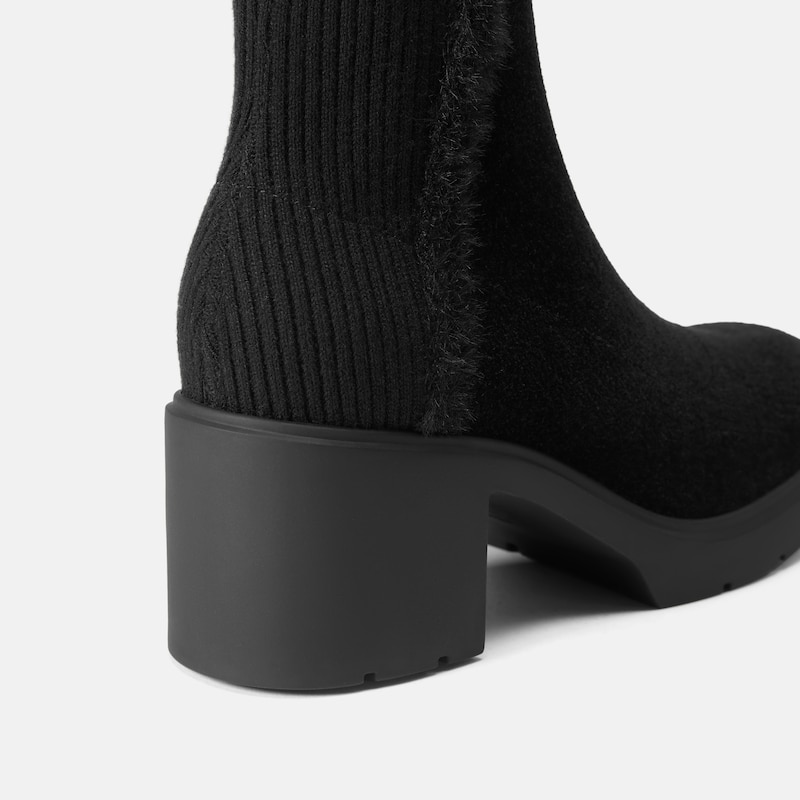 Square-Toe Block-Heel Knee-High Boots (Atria), Black, EU35 | VIVAIA
