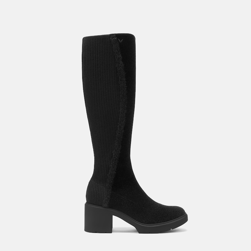 Square-Toe Block-Heel Knee-High Boots (Atria), Black, EU35 | VIVAIA