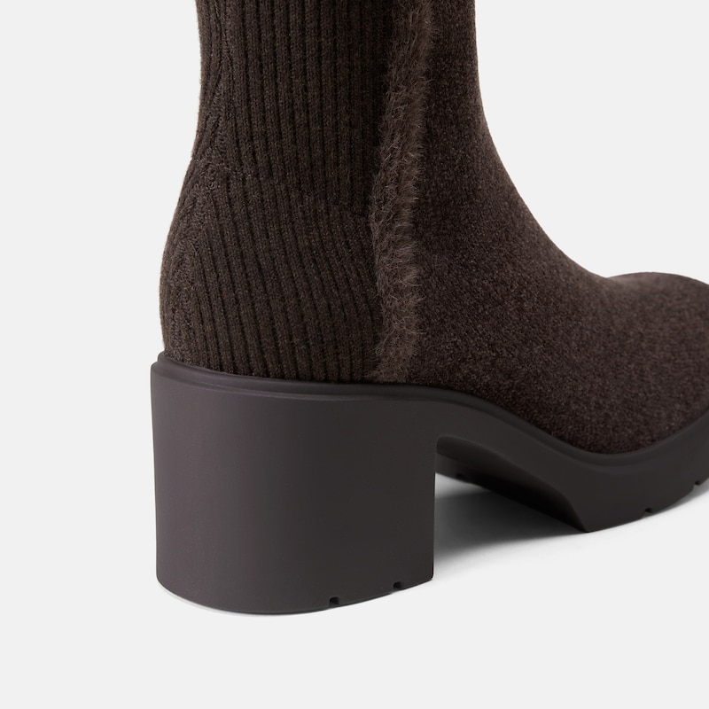 Square-Toe Block-Heel Knee-High Boots (Atria), Dark Chocolate, EU39 | VIVAIA