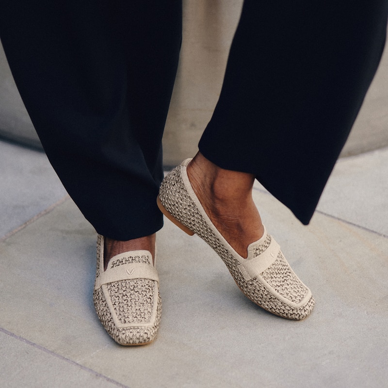 Square-Toe Icon Loafers (Silvie), Apricot Camel & Dark Taupe, EU40 | VIVAIA
