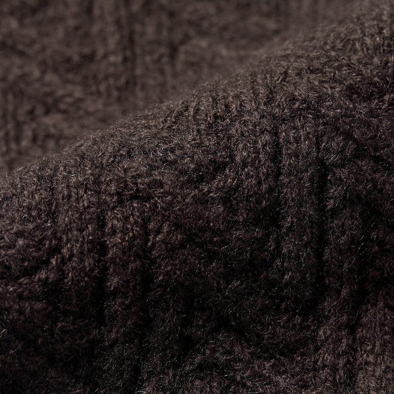 Textured Knit Leg Warmers (Peonie), Dark Chocolate, one-size | VIVAIA