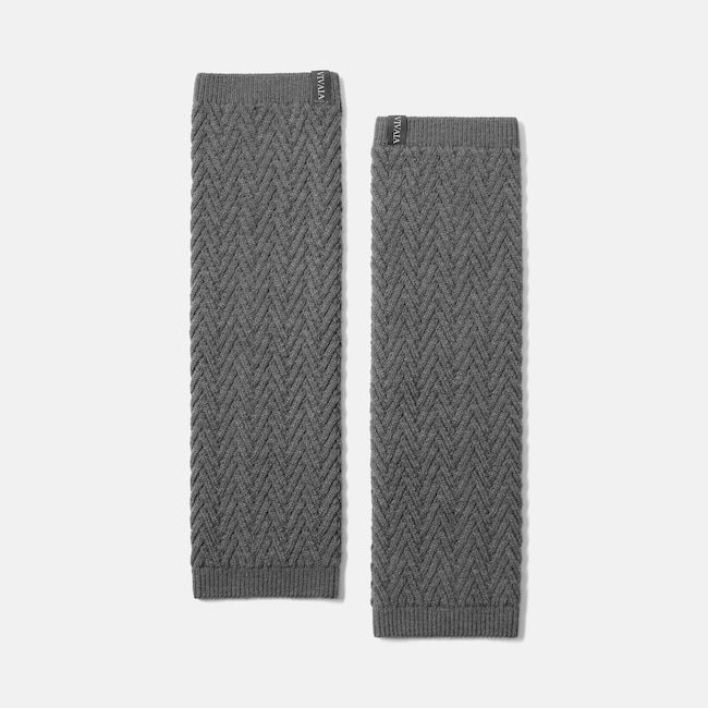 Textured Knit Leg Warmers (Peonie) - Rich Grey